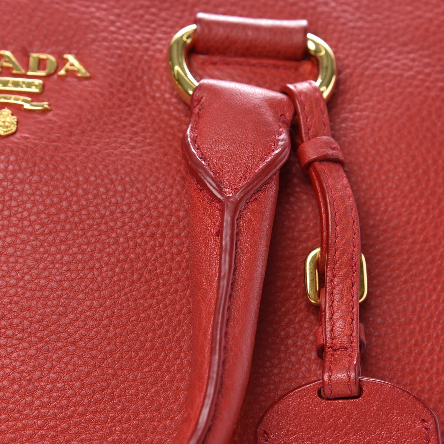 Prada Vitello Daino Top Handle Shoulder Bag Rosso 15 of 15