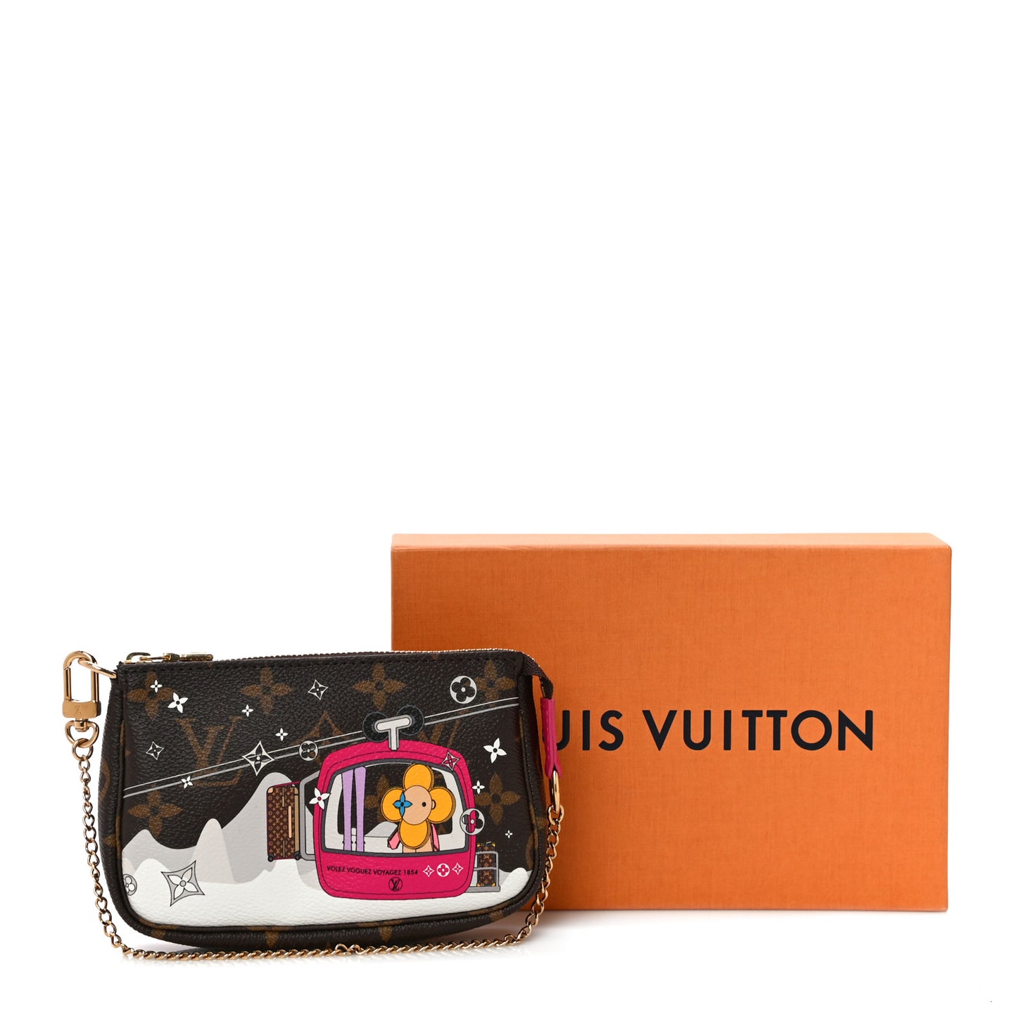 Monogram 2019 Christmas Animation Mini Courchevel Pochette Accessories Fuchsia