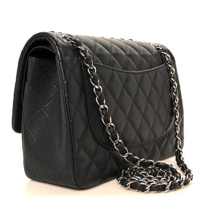 Chanel Caviar Quilted Jumbo Double Flap Navy Blue 3 of 11