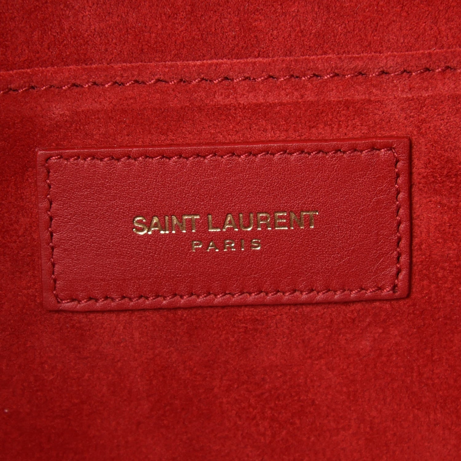 Saint Laurent Calfskin Classic Y Ligne Clutch Red 6 of 7