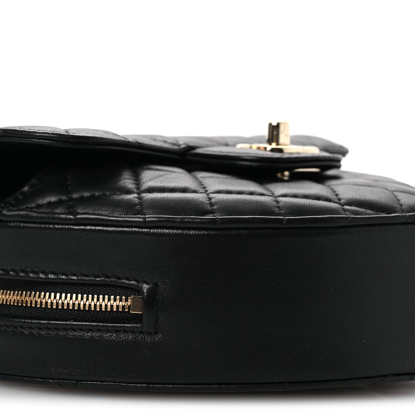 Lambskin Quilted Large CC In Love Heart Bag Black