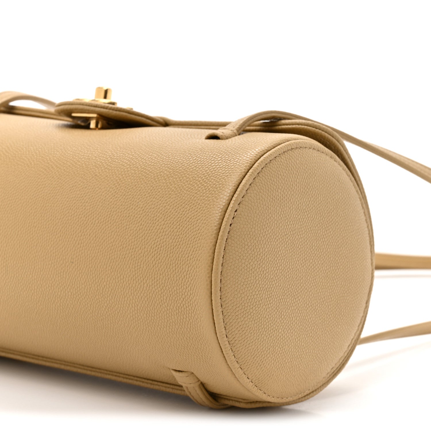 Chanel Shiny Caviar Preppy Coco Small Bowling Bag Dark Beige 9 of 10