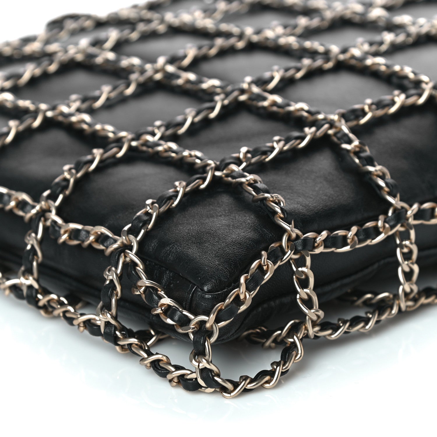 Chanel Lambskin Large Shopping Chain Tote Black 11 of 13