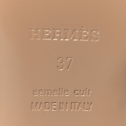Hermes Shiny Lizard Calfskin Oz Mules 37 Beige Sarrazin 7 of 9