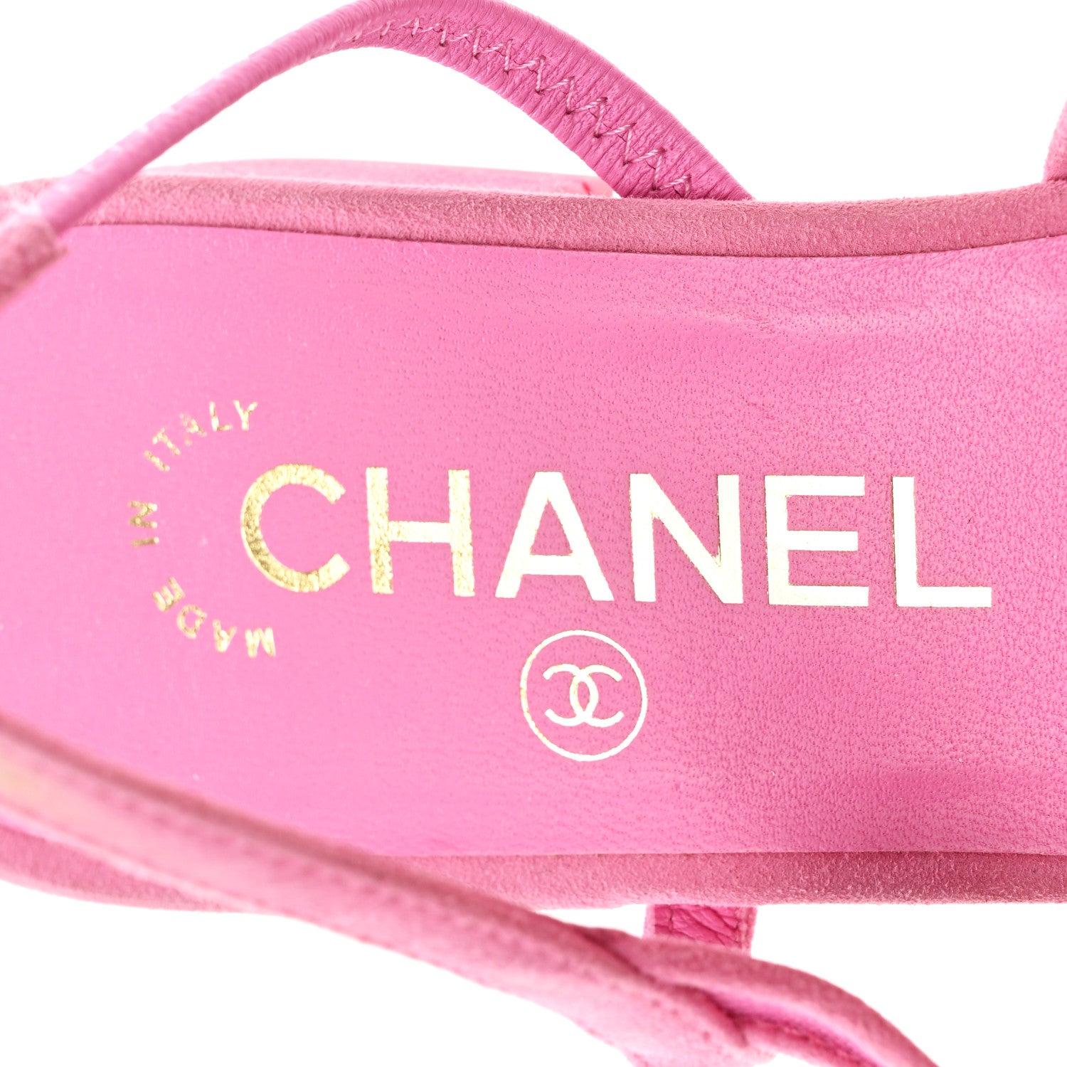 Chanel Mesh Suede Kidskin Cap Toe CC Slingback Flat 36 Pink 7 of 7