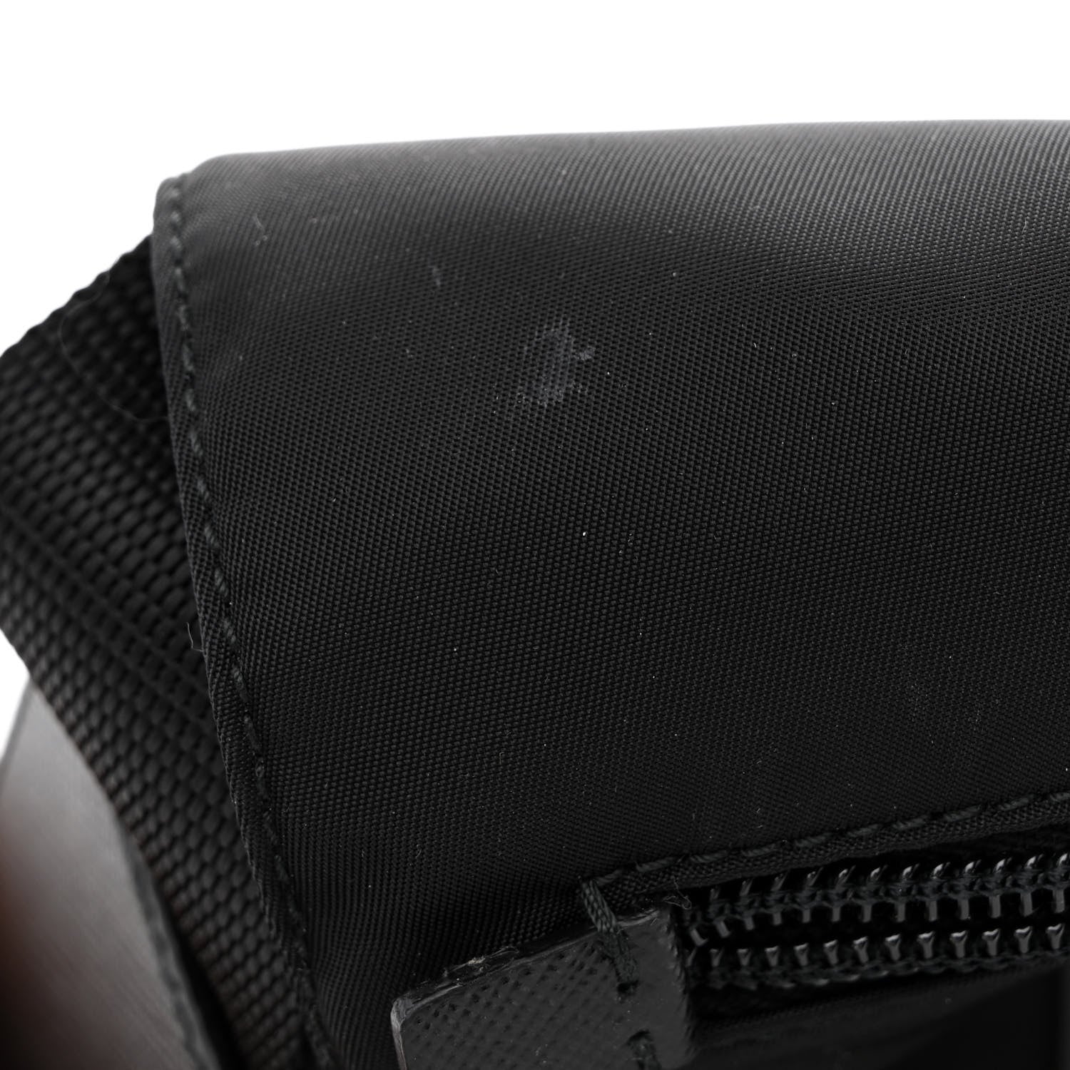Prada Tessuto Nylon Saffiano Double Buckle Messenger Shoulder Bag Black 12 of 12