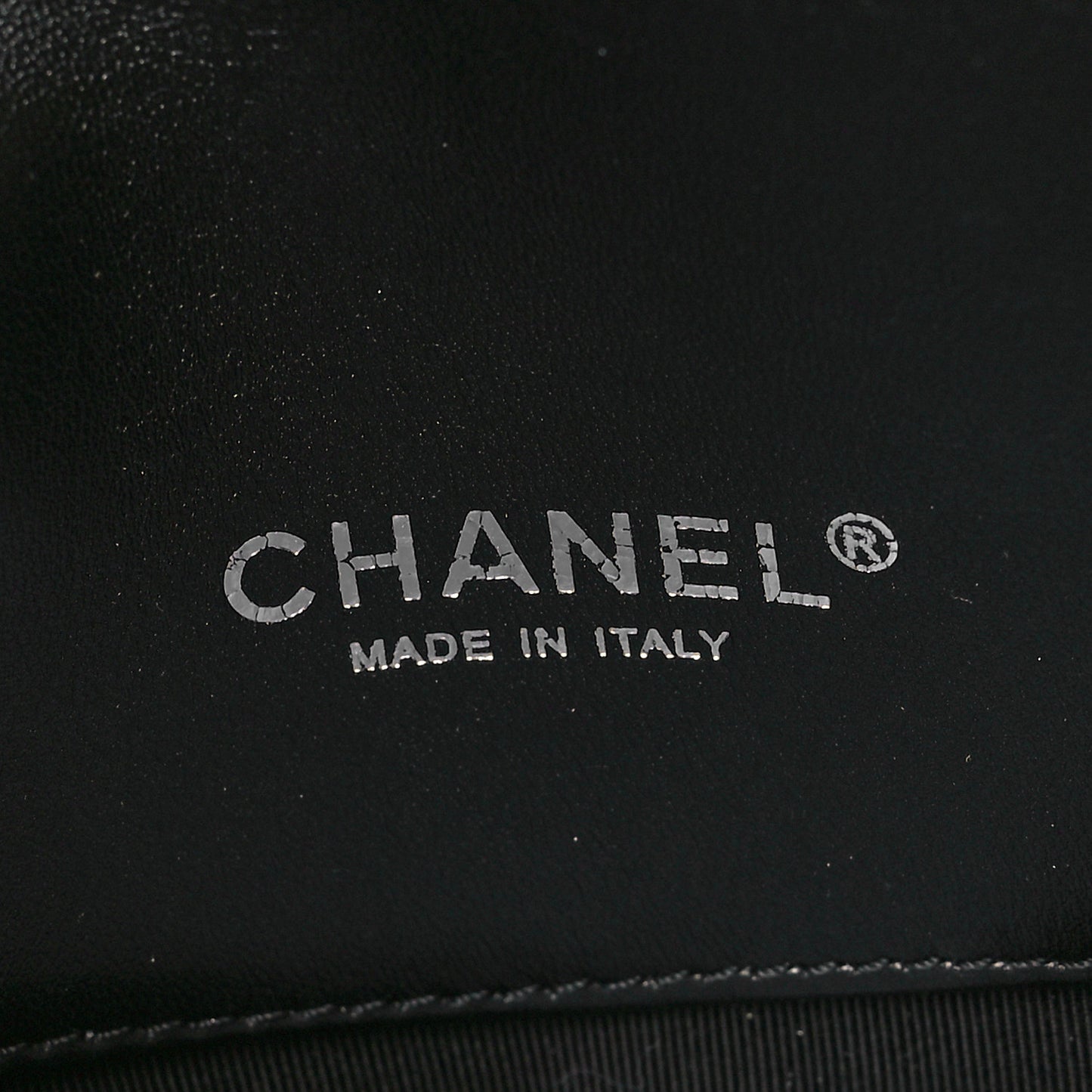 Printed Lambskin Logo CC Envelope Clutch With Chain Black White