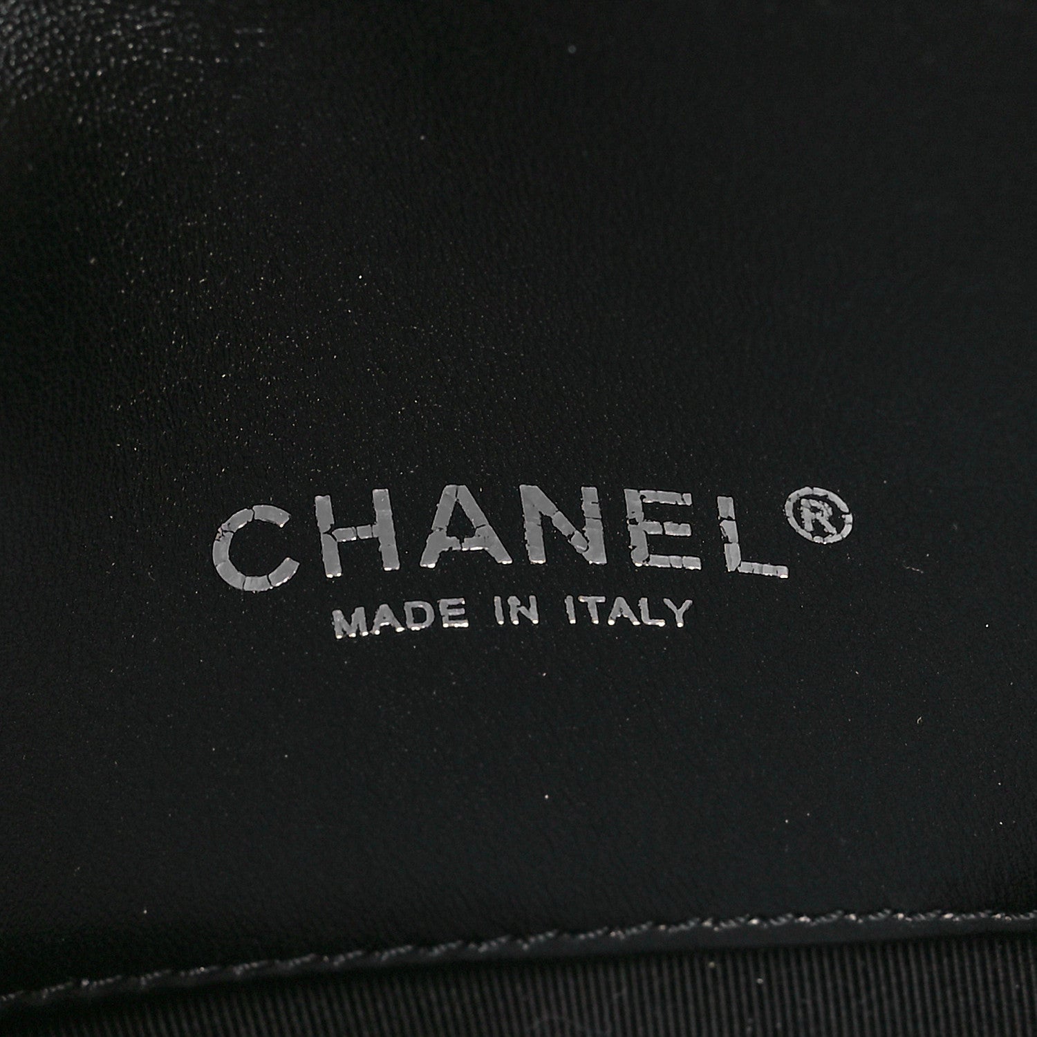 Chanel Printed Lambskin Logo CC Envelope Clutch With Chain Black White 6 of 9