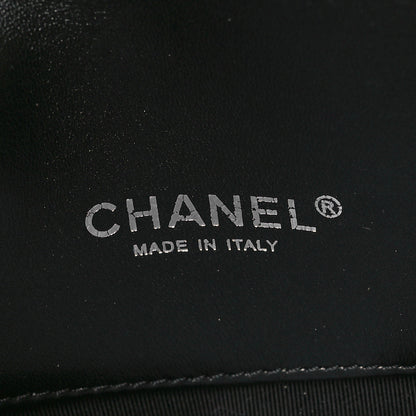 Chanel Printed Lambskin Logo CC Envelope Clutch With Chain Black White 6 of 9