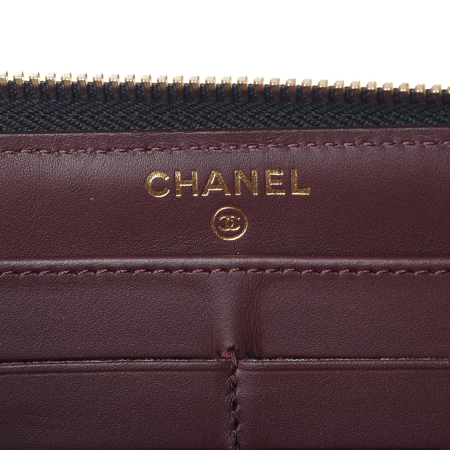 Caviar Quilted Large Gusset Zip Around Wallet Black