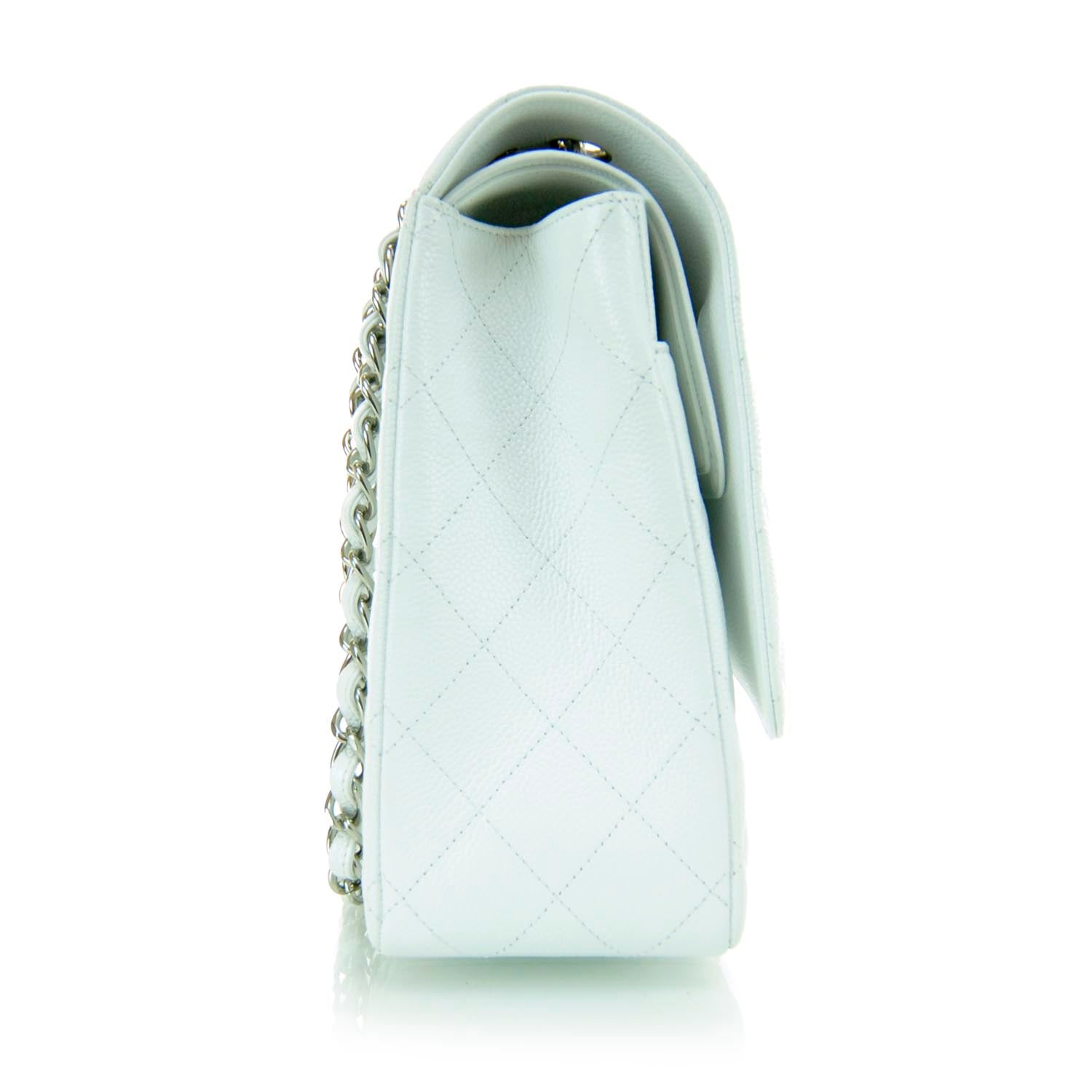 Chanel Caviar Maxi Double Flap White 7 of 13