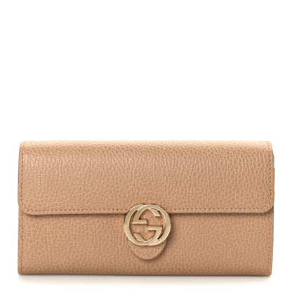 Gucci Dollar Calfskin Interlocking G Continental Wallet Camelia 1 of 7
