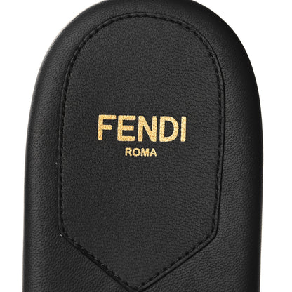 Fendi Calfskin FF Logo Plaque Slide Sandals 38 Black 7 of 7