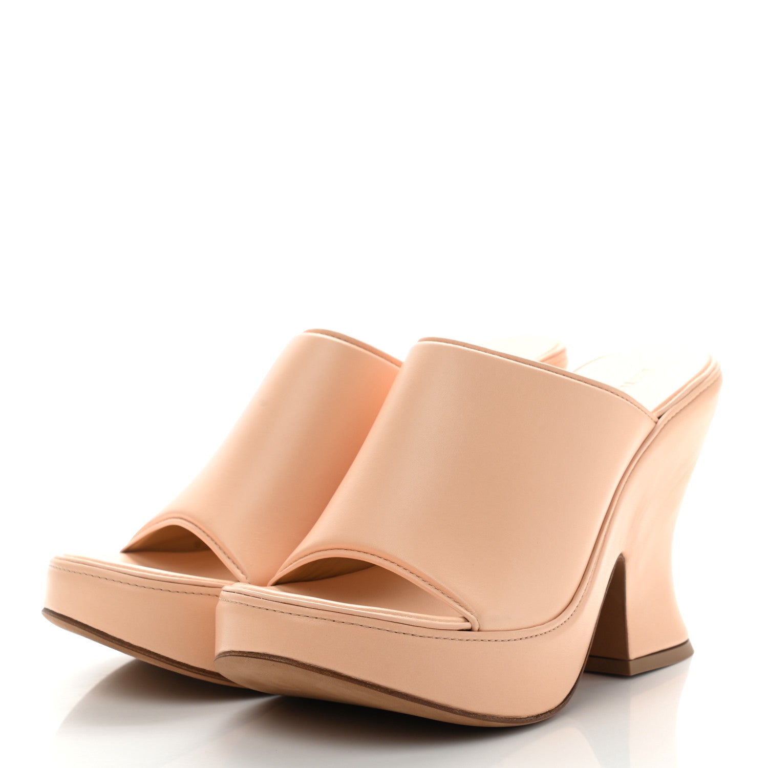 Bottega Veneta Nappa Slide Platform 115 Wedge Sandals 38 Macaroon 3 of 8