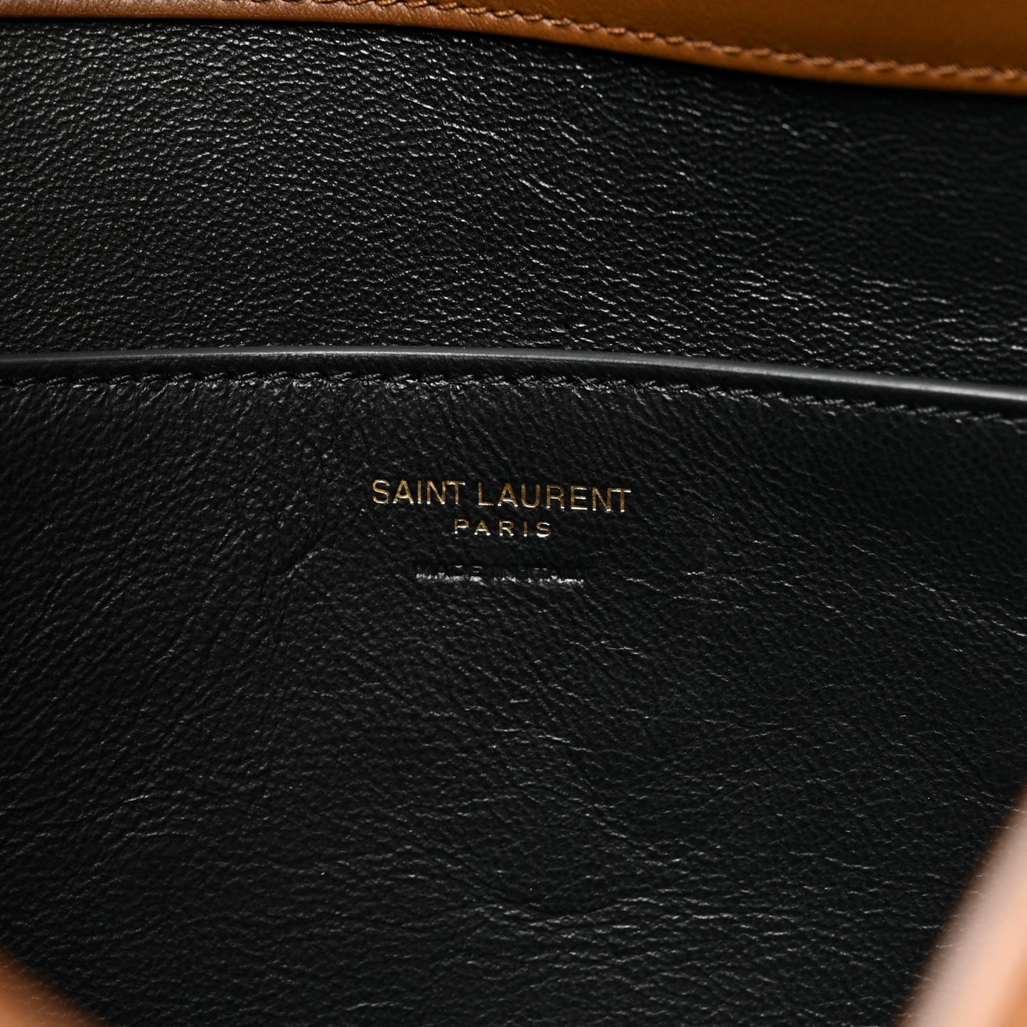 Suede Large Cassandre Pouch On Chain Caramel Cognac