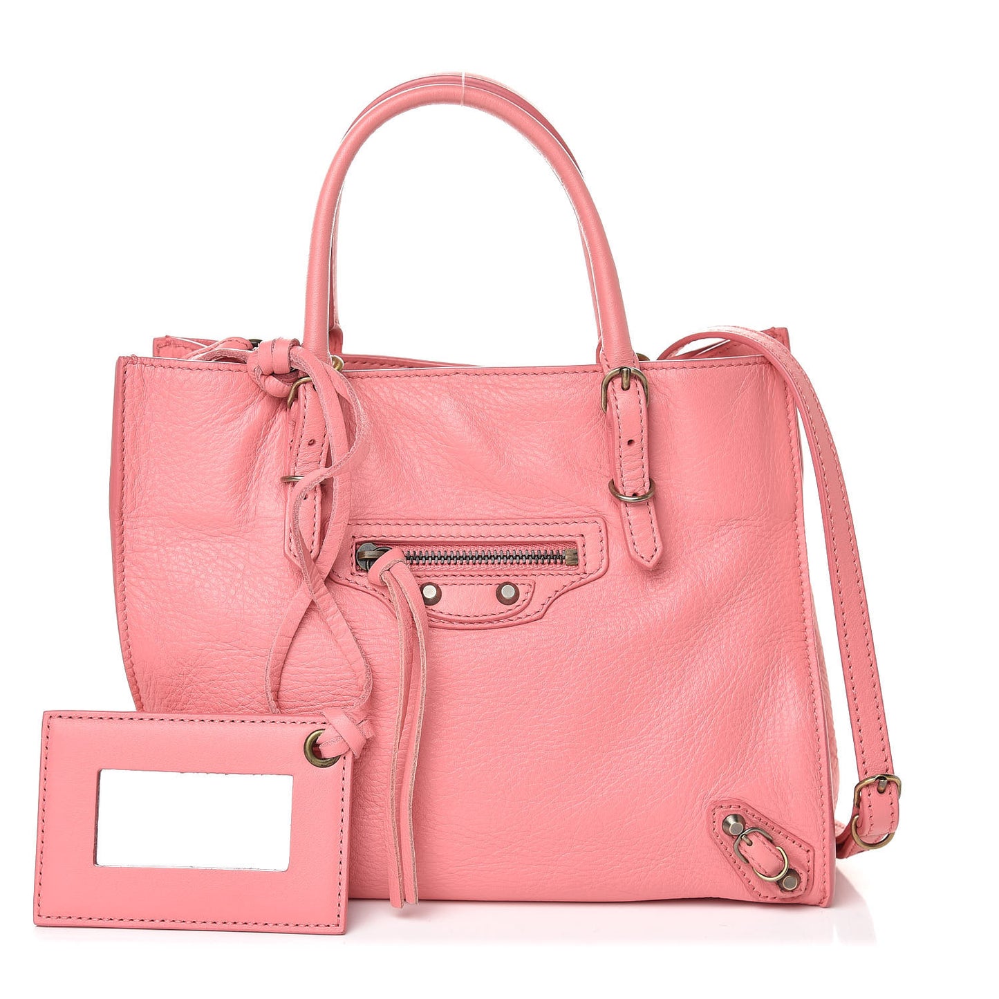 Veau Souple Papier Mini A4 Tote Rose Flamingo