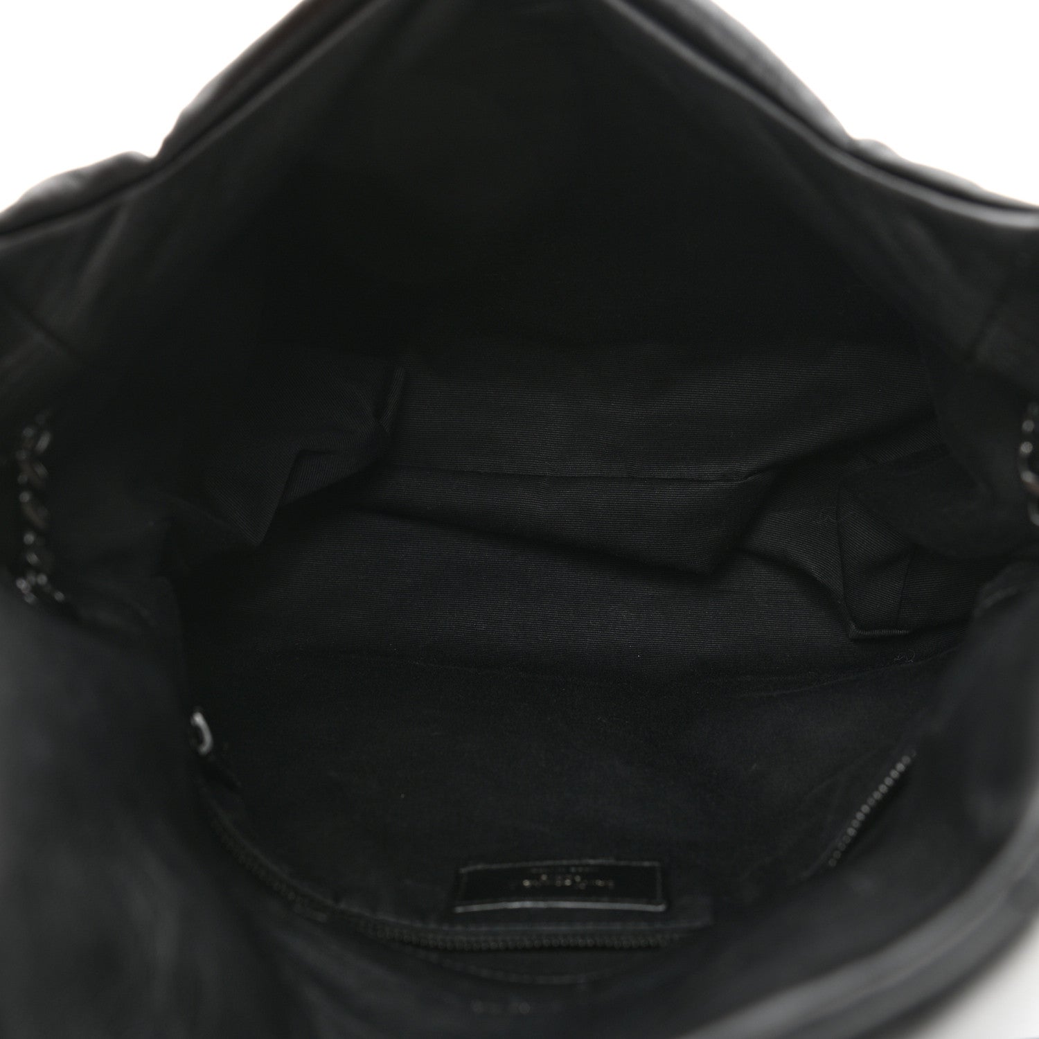 Saint Laurent Lambskin Quilted Monogram Monochrome Medium Loulou Puffer Chain Satchel Black 5 of 11