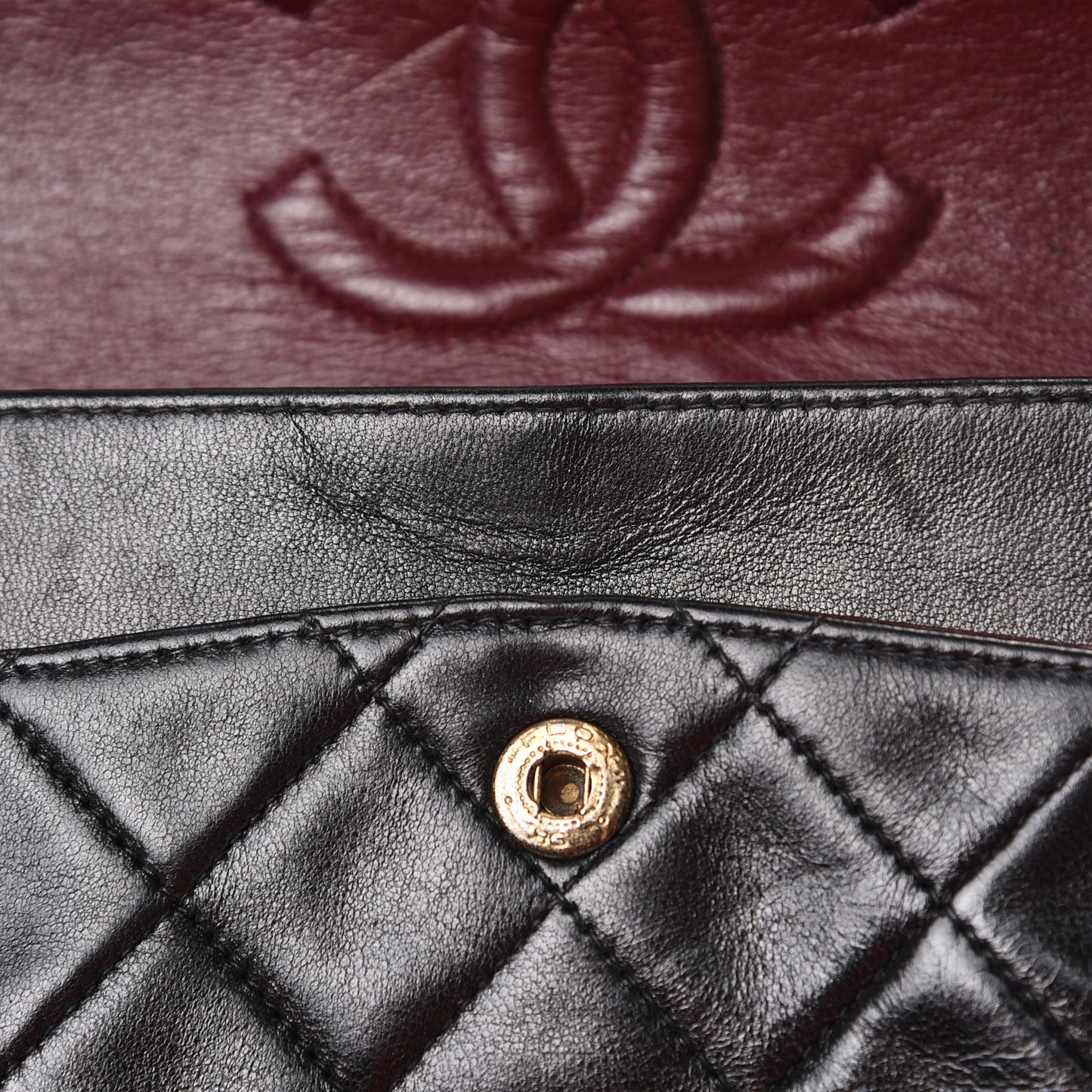 Lambskin Quilted Small Double Flap Black