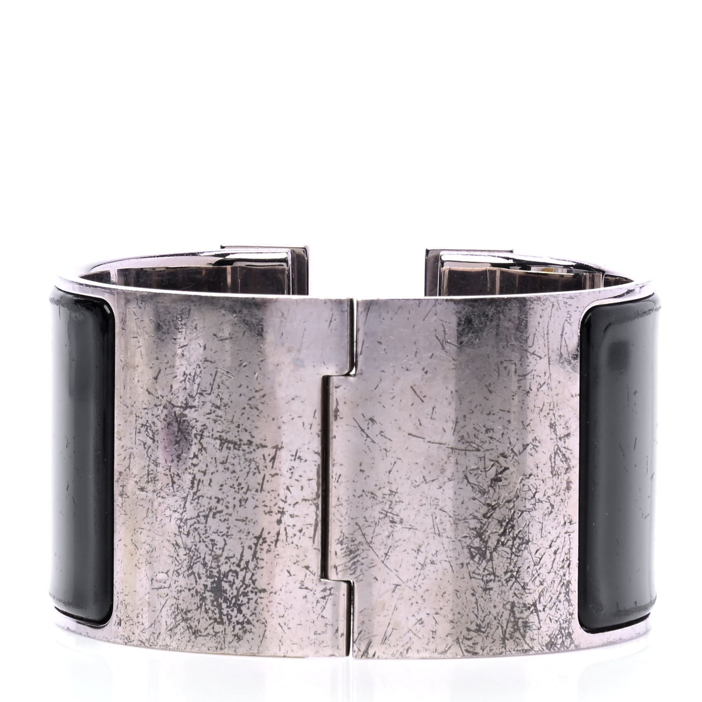 Enamel Extra Wide Clic Clac H Bracelet GM Black