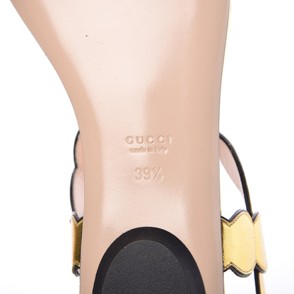 Gucci Metallic Nappa Willow Pearl Thong Sandals 39.5 Gold 7 of 8