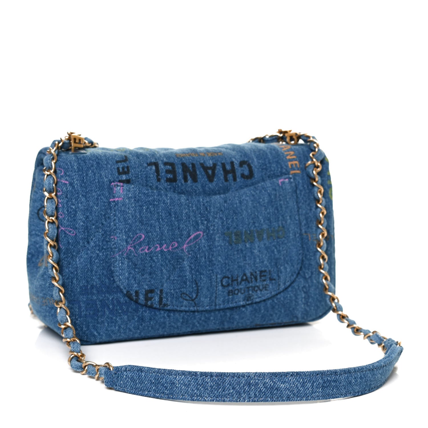 Chanel Denim Quilted Mini Denim Mood Rectangular Flap Blue Multicolor 3 of 12