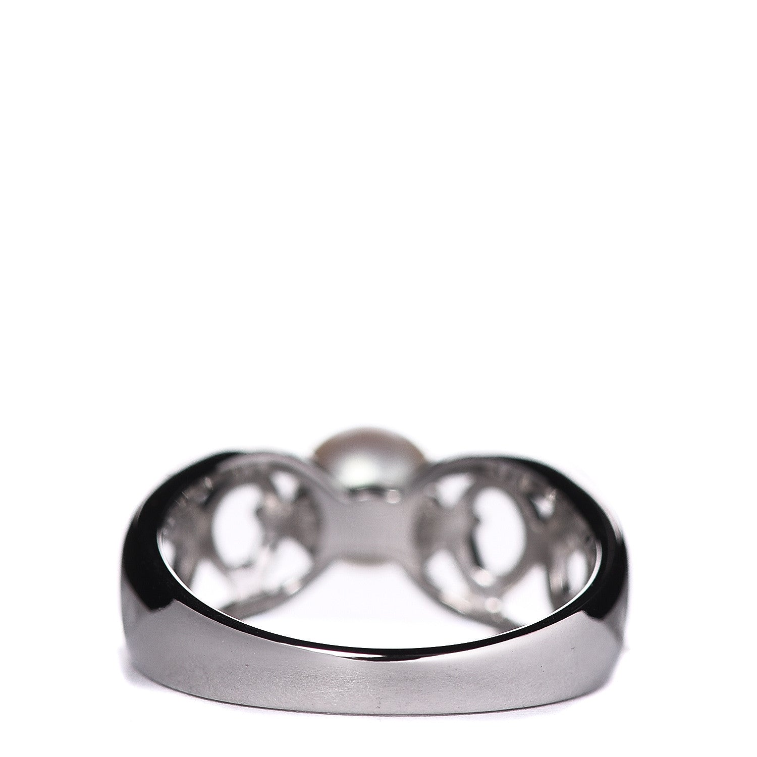 Mikimoto 18K White Gold Akoya Pearl 6mm Band Ring 50 5.25 4 of 5