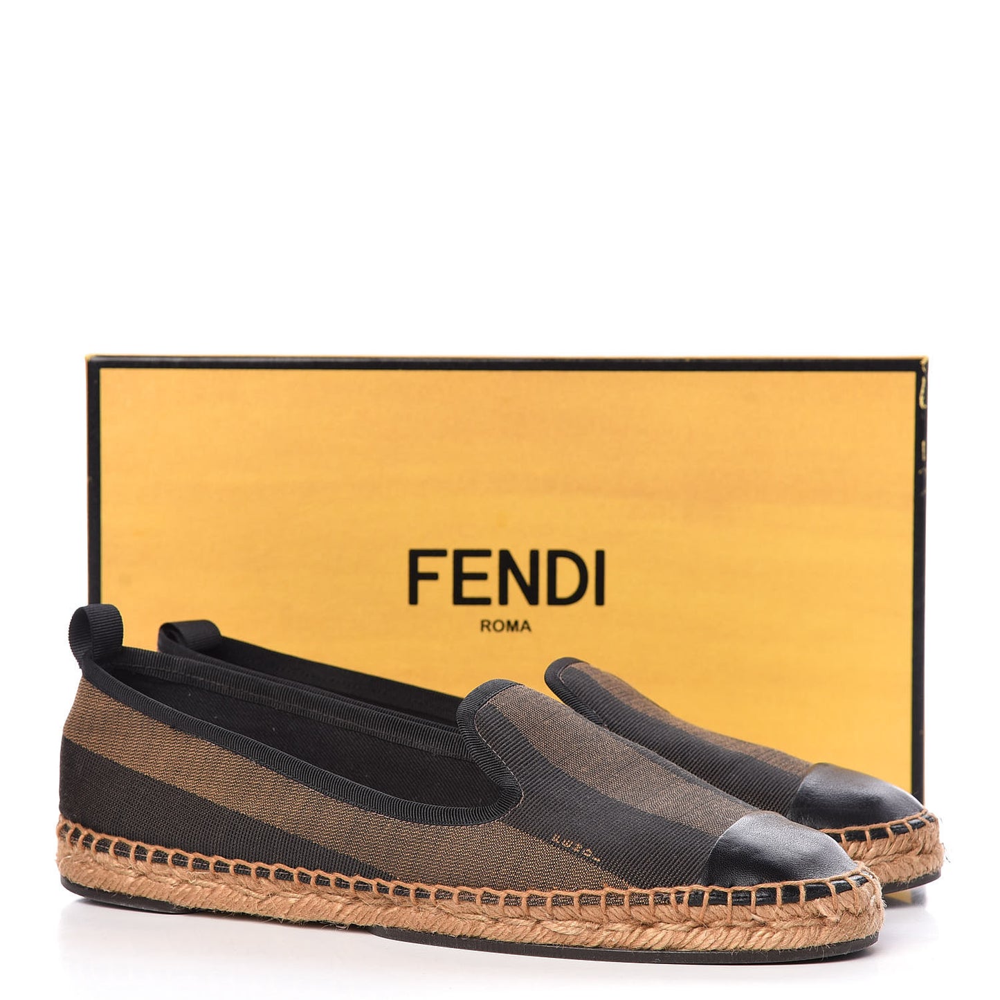 Canvas Pequin Espadrilles 41 Tobacco Black