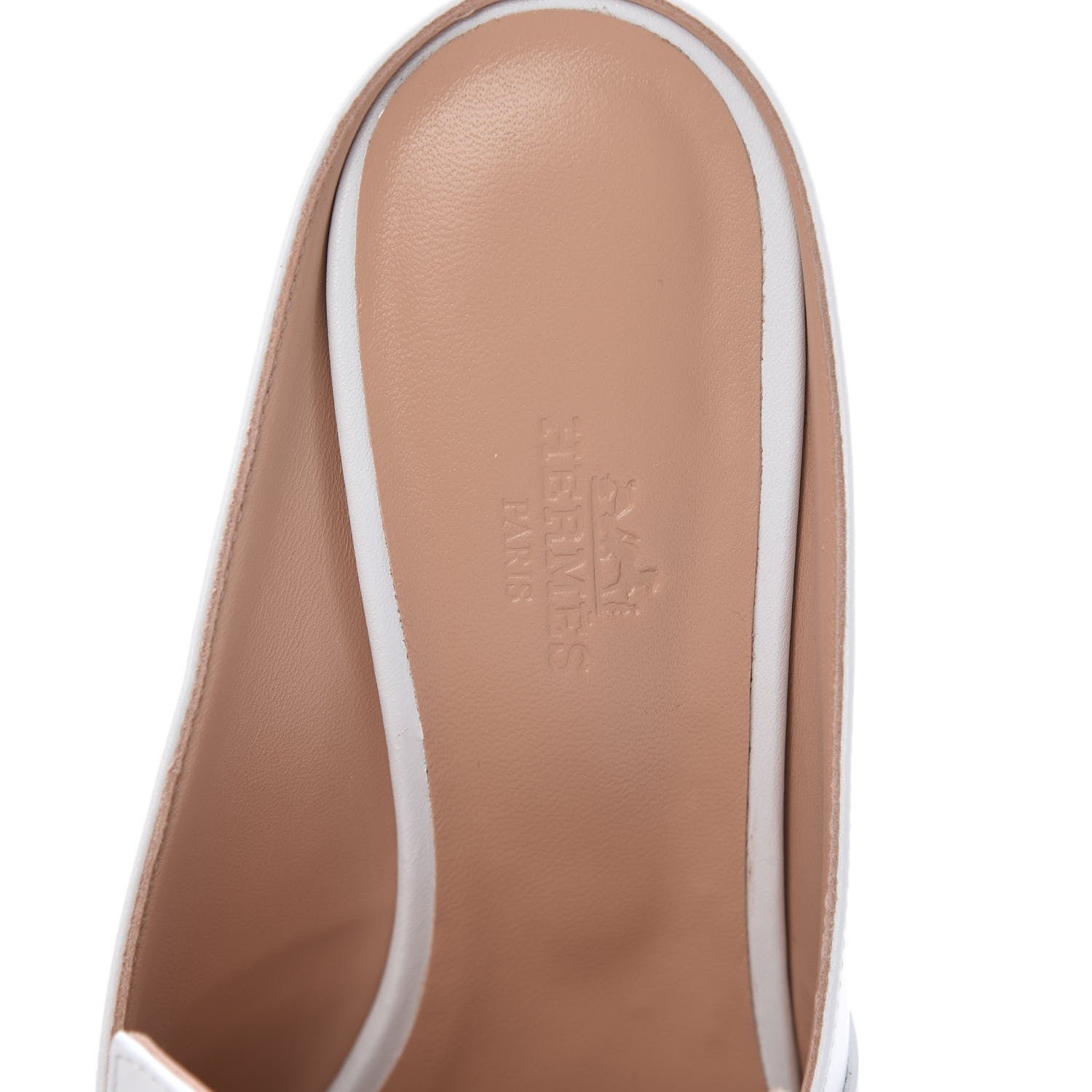 Hermes Calfskin Blossom Mules 38 White 6 of 9