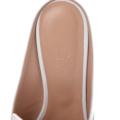 Hermes Calfskin Blossom Mules 38 White 6 of 9