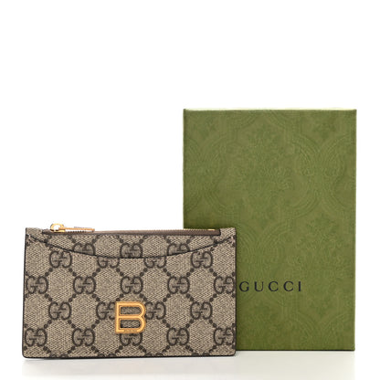 Gucci X BALENCIAGA GG Supreme Monogram Zip Card Case Beige Ebony 6 of 6