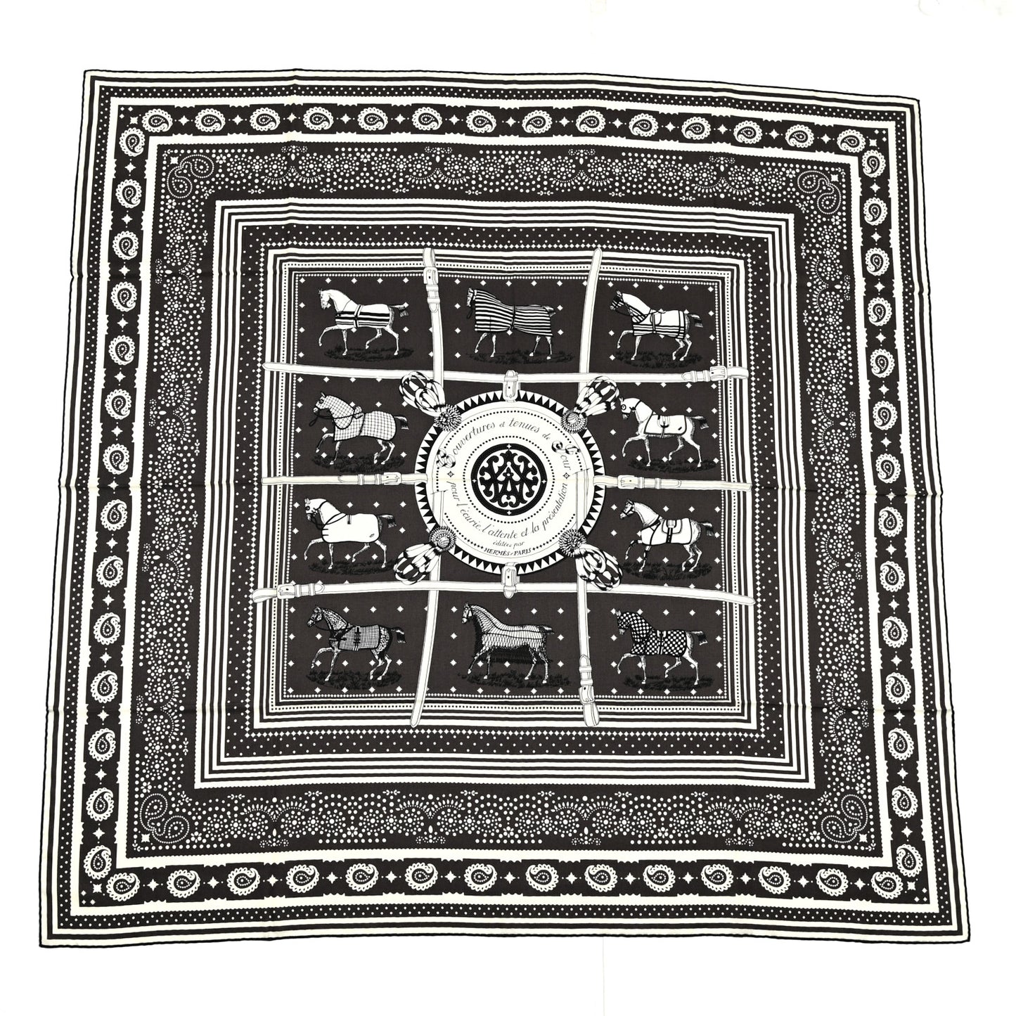 Cashmere Courvertures Et Tenues Shawl 140 Gris Taupe Black White