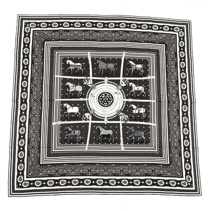Hermes Cashmere Courvertures Et Tenues Shawl 140 Gris Taupe Black White 1 of 7