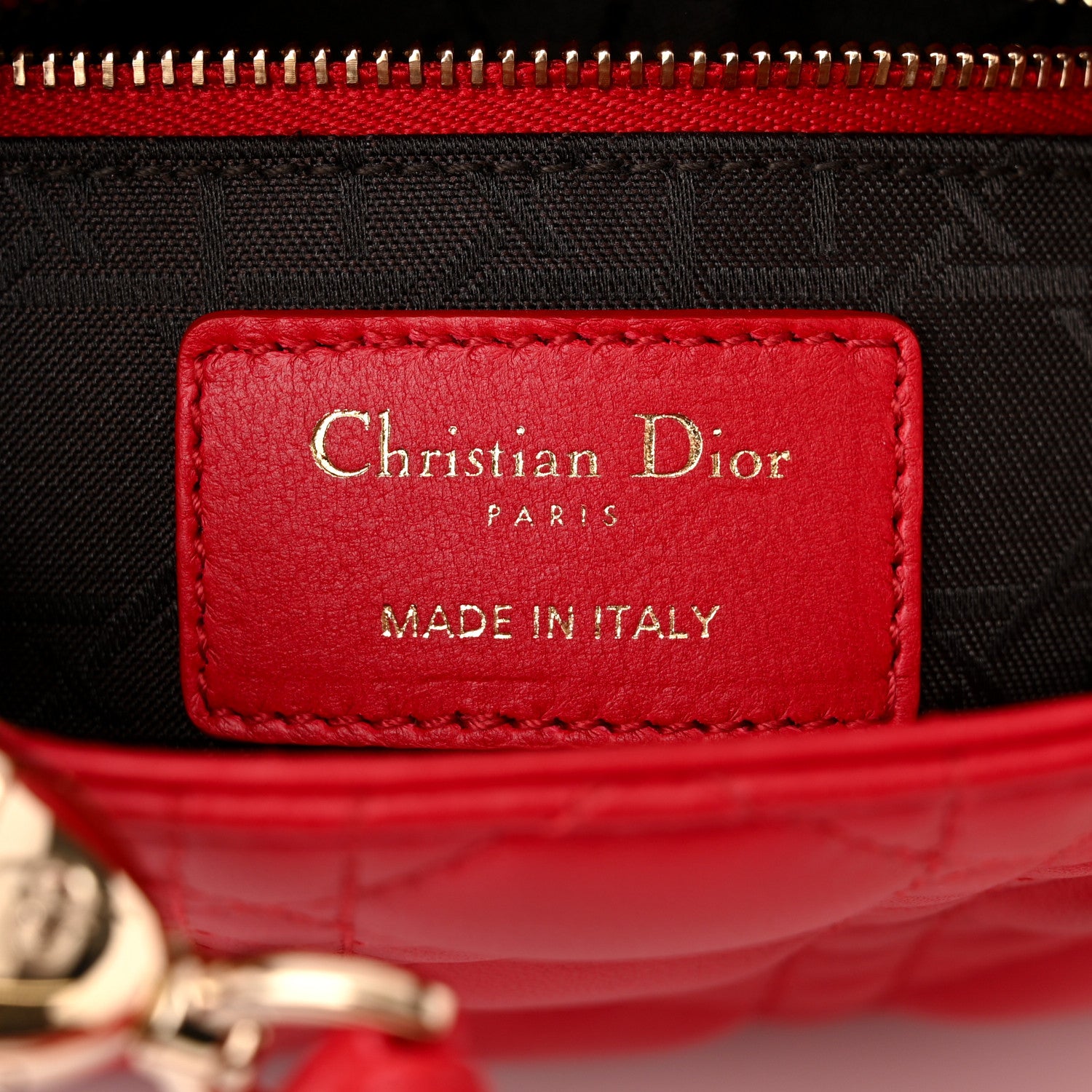 Christian Dior Lambskin Cannage Mini Lady Dior Red 6 of 11