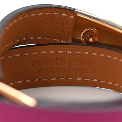 Hermes Swift Rivale Double Tour Bracelet T2 Rose Pourpre 4 of 7