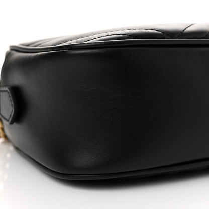 Gucci Calfskin Matelasse Small GG Marmont Chain Shoulder Bag Black 9 of 13