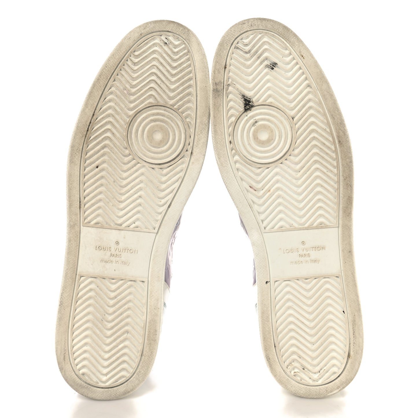 Calfskin Suede Monogram Mens Rivoli High Top Sneakers 10 White Multicolor