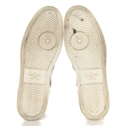 Louis Vuitton Calfskin Suede Monogram Mens Rivoli High Top Sneakers 10 White Multicolor 6 of 9