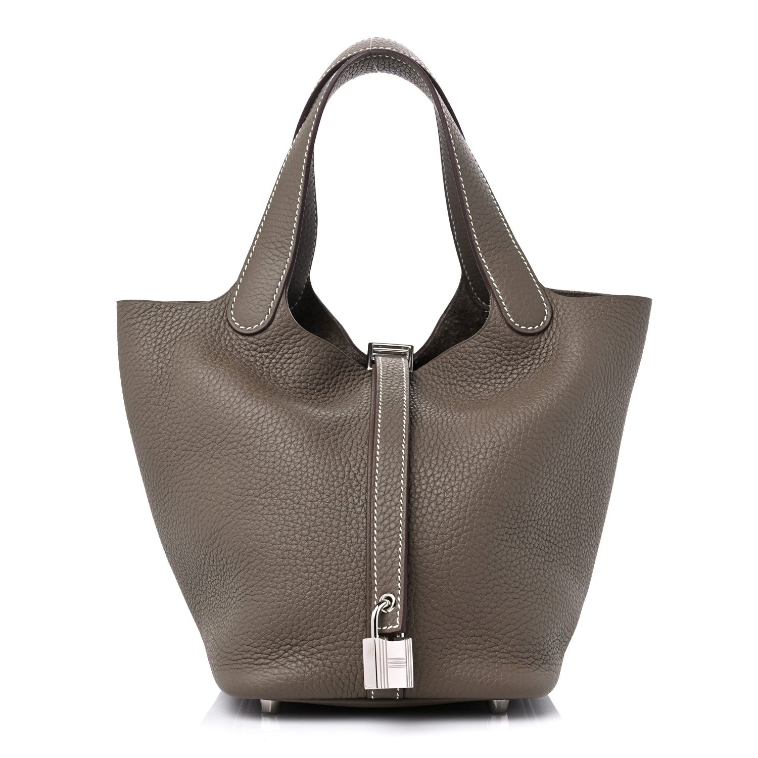 Hermes Taurillon Clemence Picotin Lock 18 PM Etoupe 1 of 8
