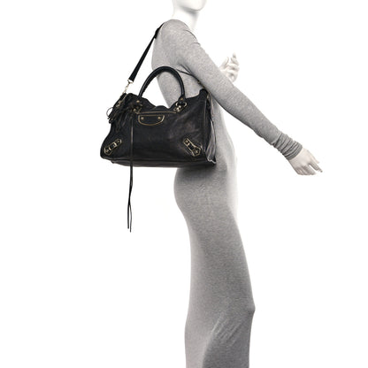 Balenciaga Chevre Gold Metallic Edge Hardware City Black 2 of 18