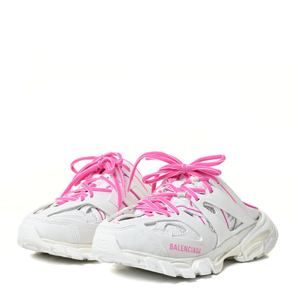 Balenciaga Mesh Rubber Bi-Color Womens Track Mules 37 White Fluo Pink 3 of 9