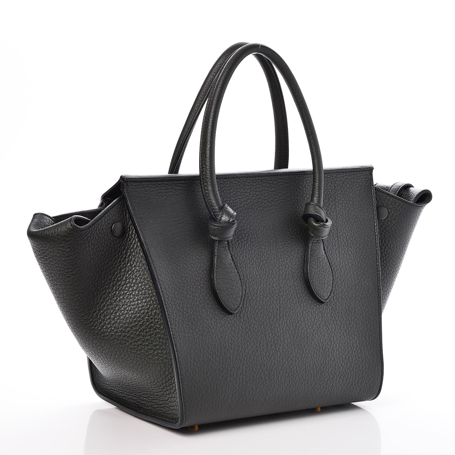 Celine Crisped Calfskin Mini Tie Knot Tote Dark Green 3 of 14