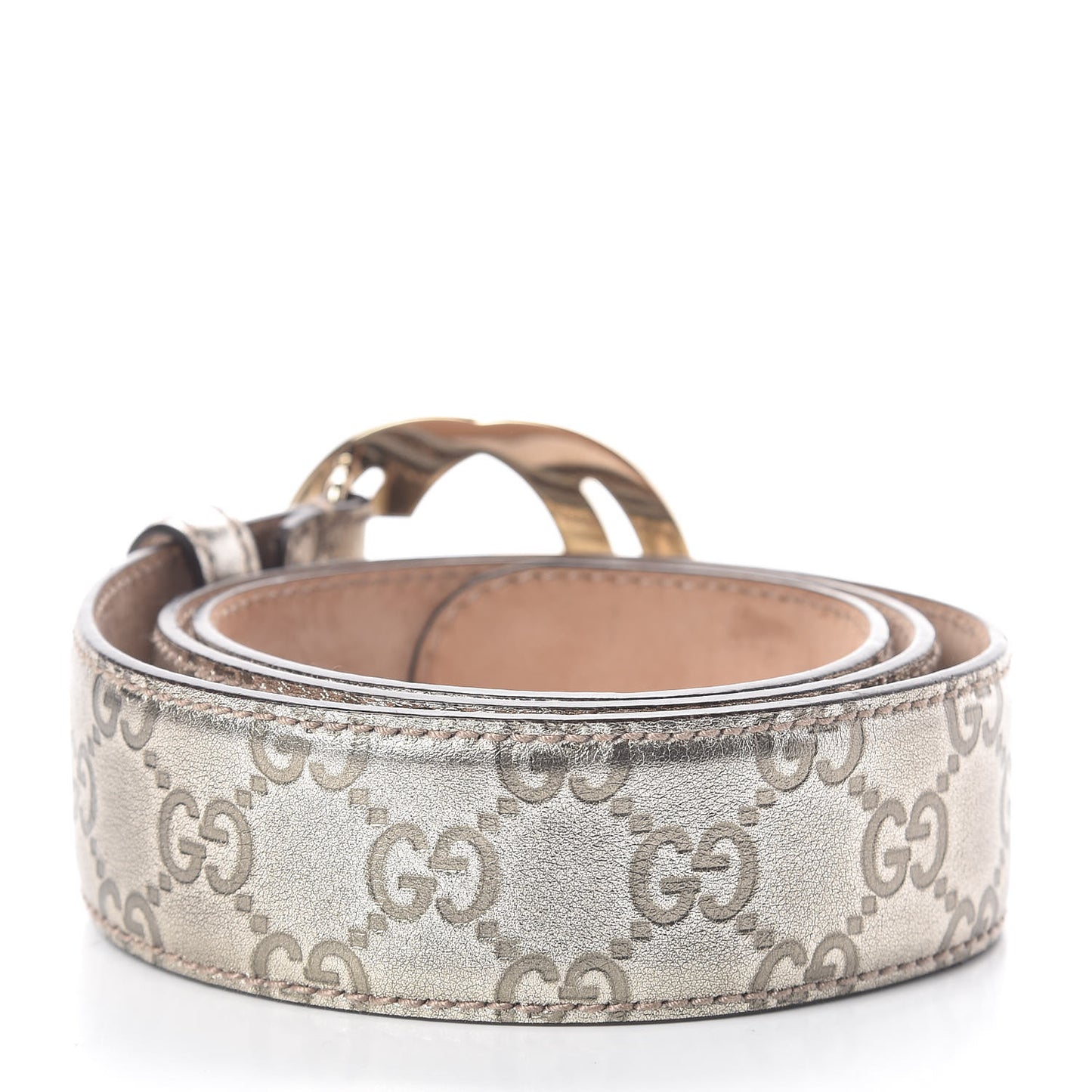 Metallic Guccissima Interlocking G Belt 90 36 Gold