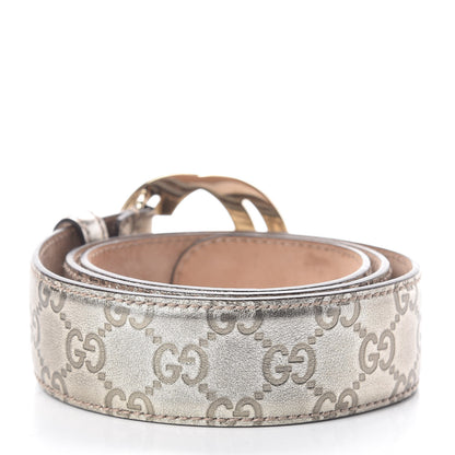 Gucci Metallic Guccissima Interlocking G Belt 90 36 Gold 3 of 6