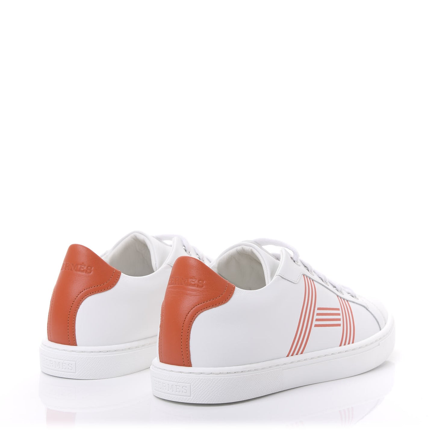 Calfskin Womens Advantage Sneakers 36 White Orange