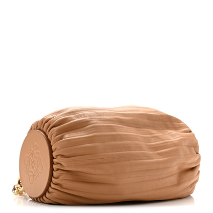 Loewe Lambskin Pleated Bracelet Pouch Shoulder Bag Warm Desert 4 of 10