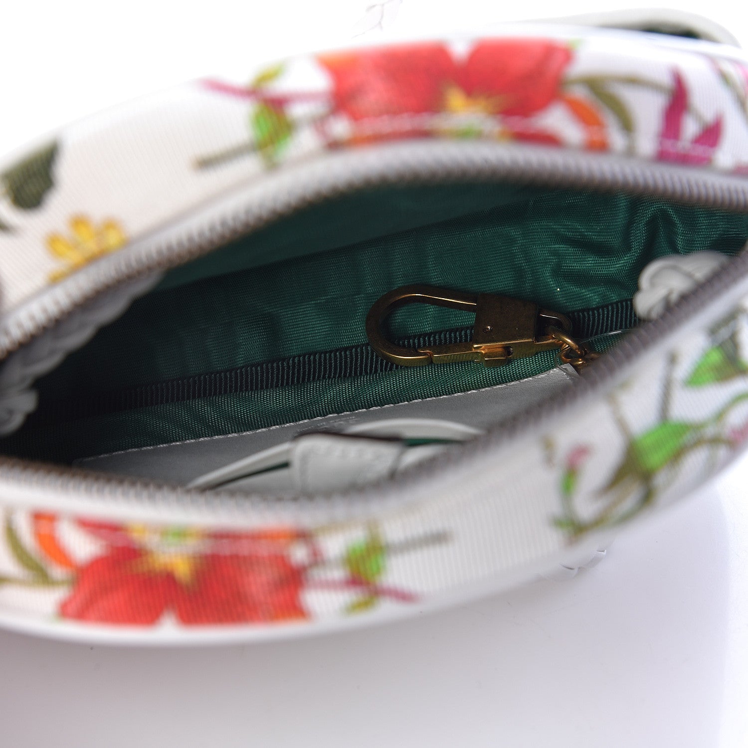 Gucci Canvas Flora Floral Trapuntata Mini Zumi Dome Shoulder Bag White 5 of 10