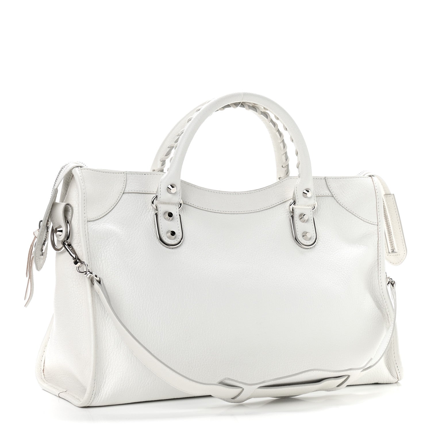 Balenciaga Chevre Silver Metallic Edge Hardware City White 2 of 17
