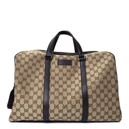 Gucci Monogram Dollar Calfskin Boston Duffle Bag Beige Ebony Testa di Moro Marrone Scuro 1 of 4
