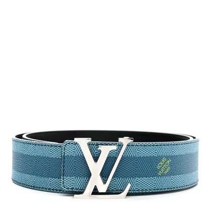 Louis Vuitton Damier Stripes 40MM LV Initiales Reversible Belt 85/34 Sky Blue 1 of 9