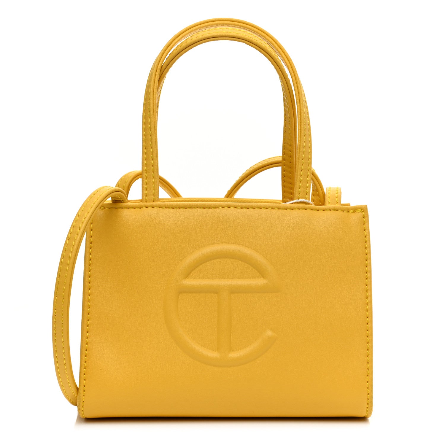 Telfar Vegan Leather Small Shopping Bag Yellow 1 of 10